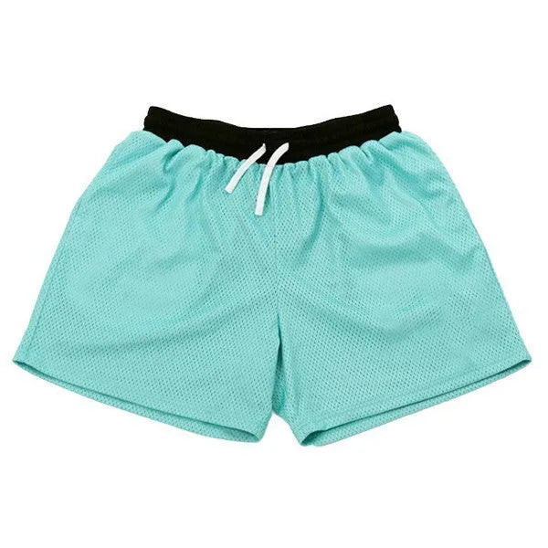 Men's solid-colour mesh quick-drying shorts in chemical fibre fabric for summer sports