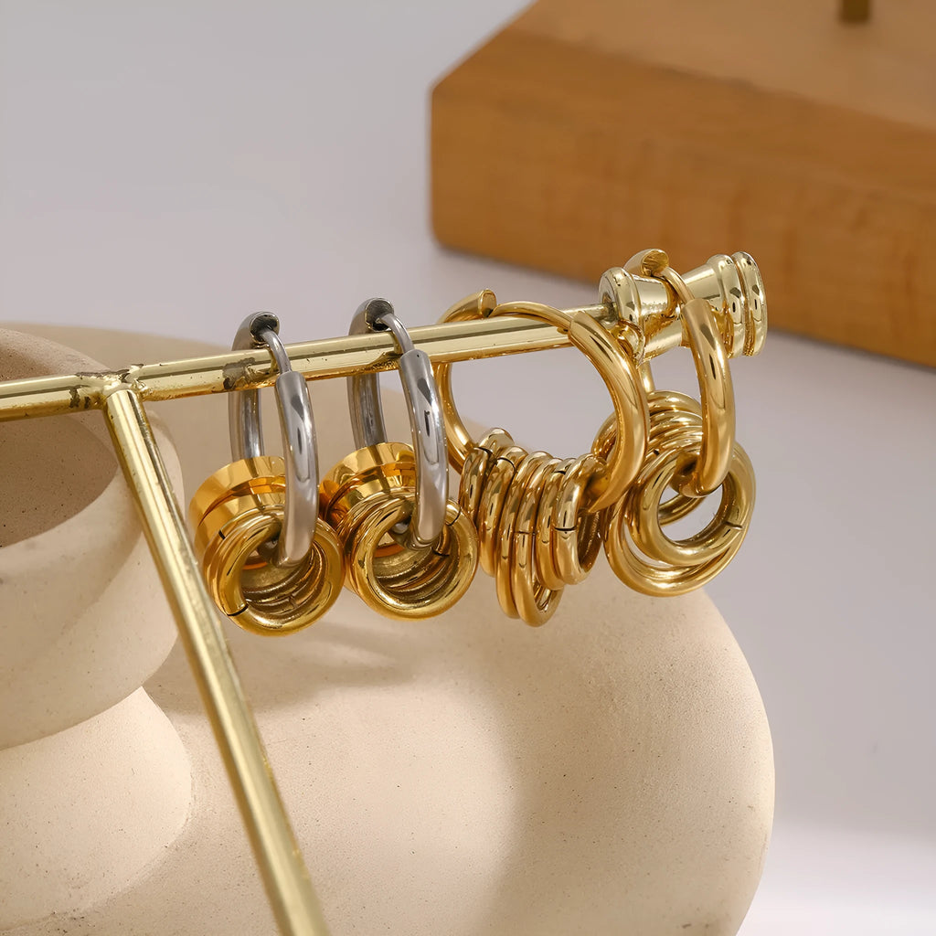 Stainless steel electroplated earrings with ins style design