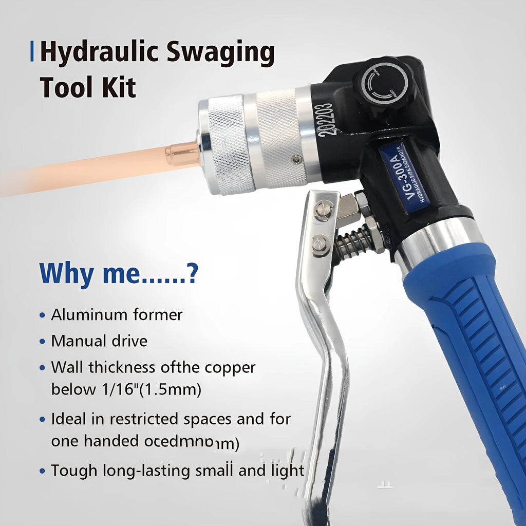 VG-300 style hydraulic tube expander refrigeration tool with alloy steel construction