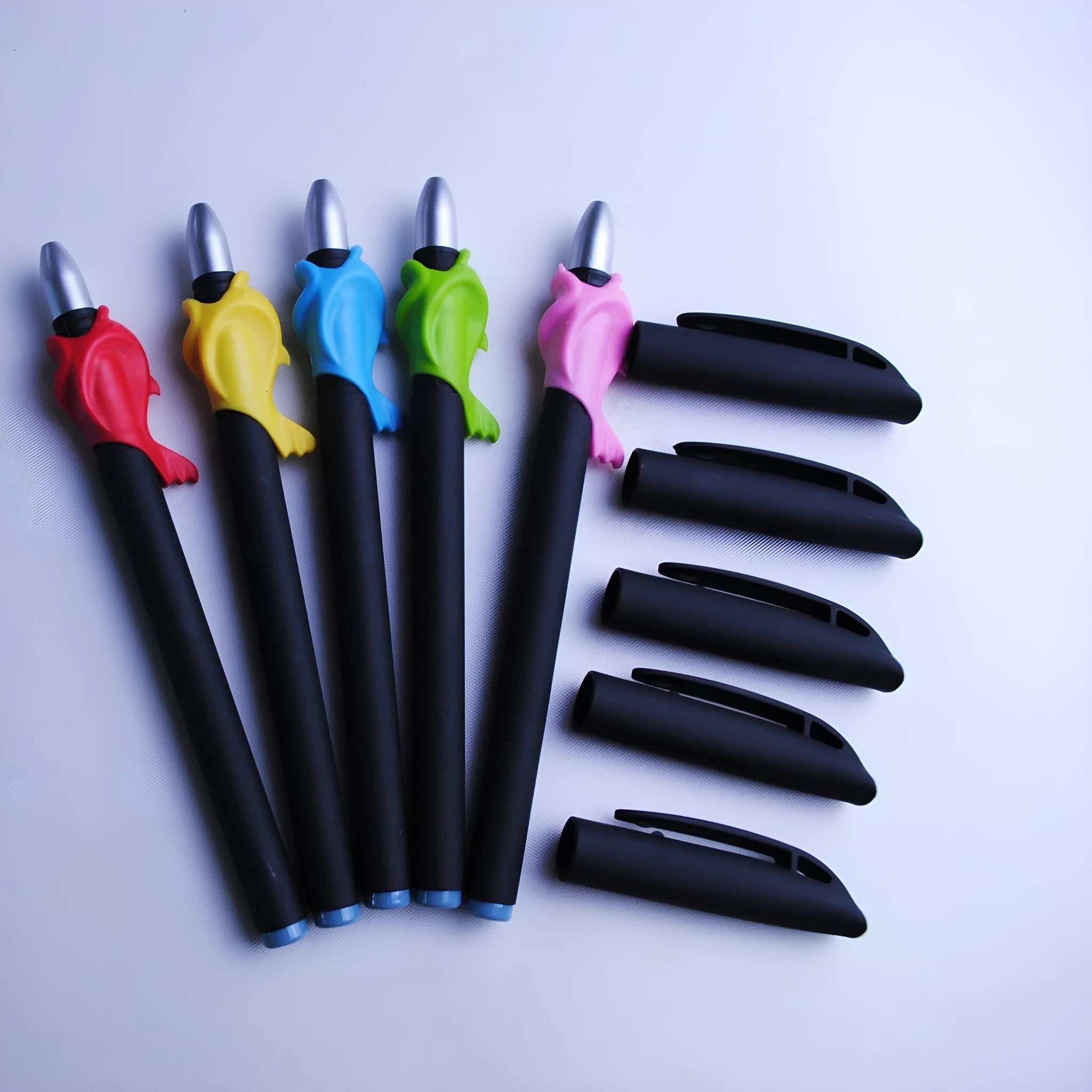 Household portable automatic fading pen set with 0.5mm blue refill and plastic body