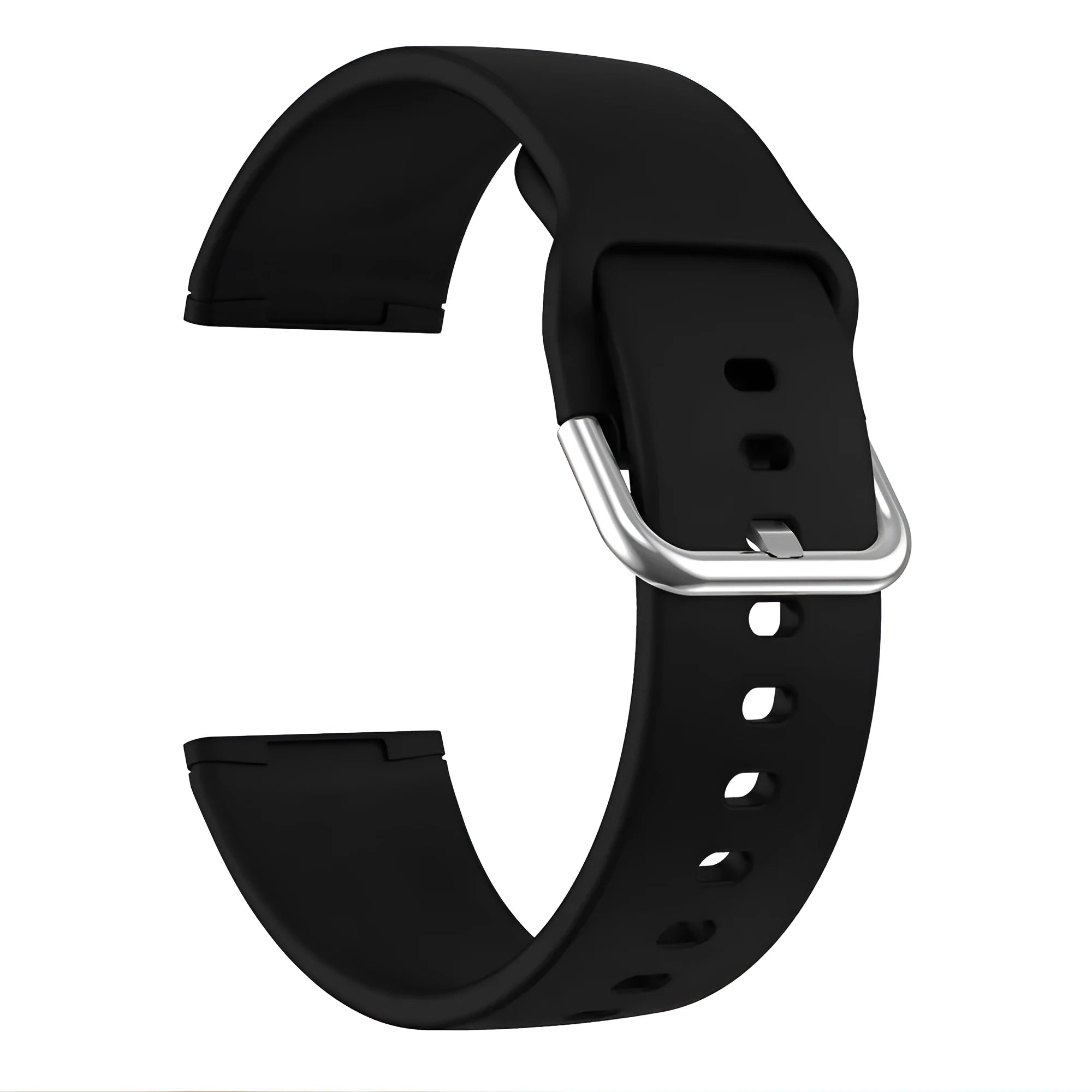 Fitbit Versa 3 and Sense 2 silicone replacement strap with silver buckle in one of twelve colour options.