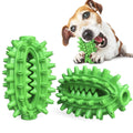 Green cactus-shaped dog toothbrush toy for dental cleaning with textured bumps