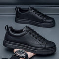 Men's Korean-style low-top sneakers in black, white, or black with white bottom colours