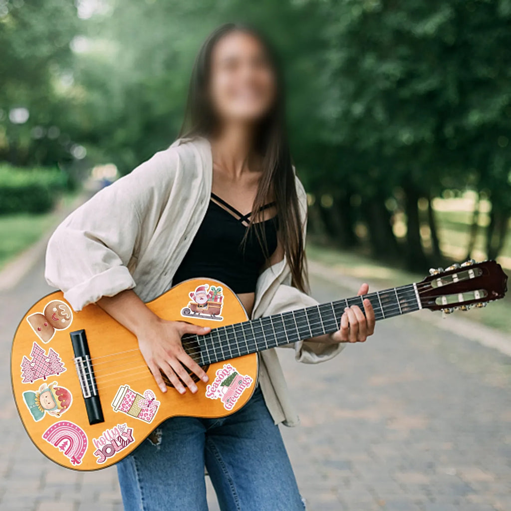 50 waterproof Christmas vinyl stickers 4-8cm for phone, laptop, guitar, and notebook decoration