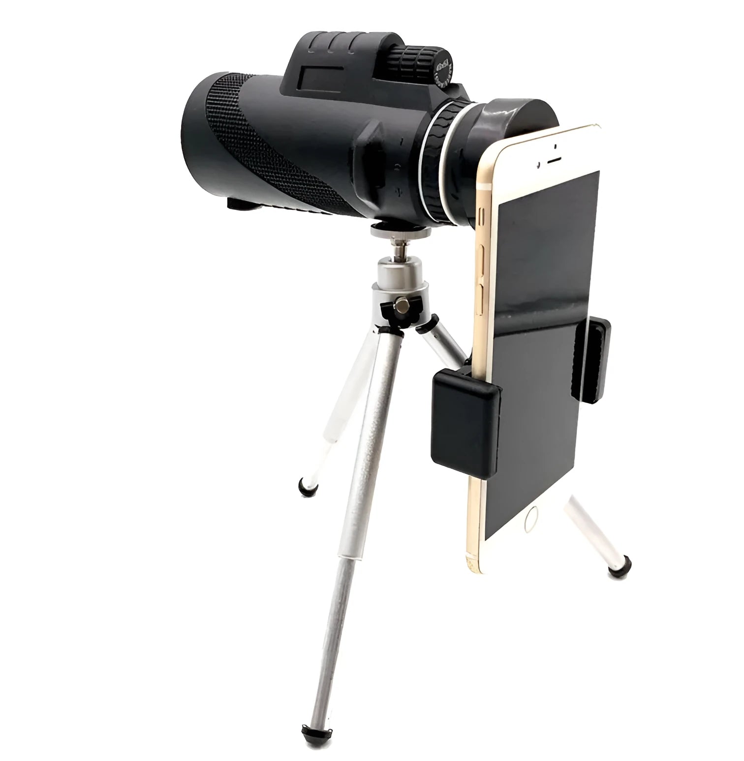 Black 40x60 HD monocular telescope with fully coated lenses and waterproof construction