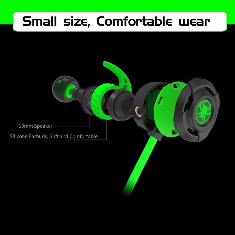Shuangmai wired in-ear computer gaming headset with 1.5 cm cable in black, green, or red