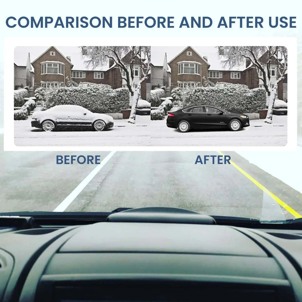Black special glass car de-icer tool for winter ice and snow removal measuring 5cm long