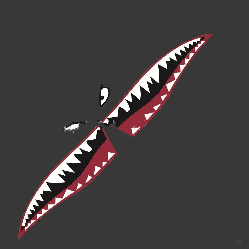 Large shark-themed latte art PVC body sticker for cars, showing Model A and Model B size options.