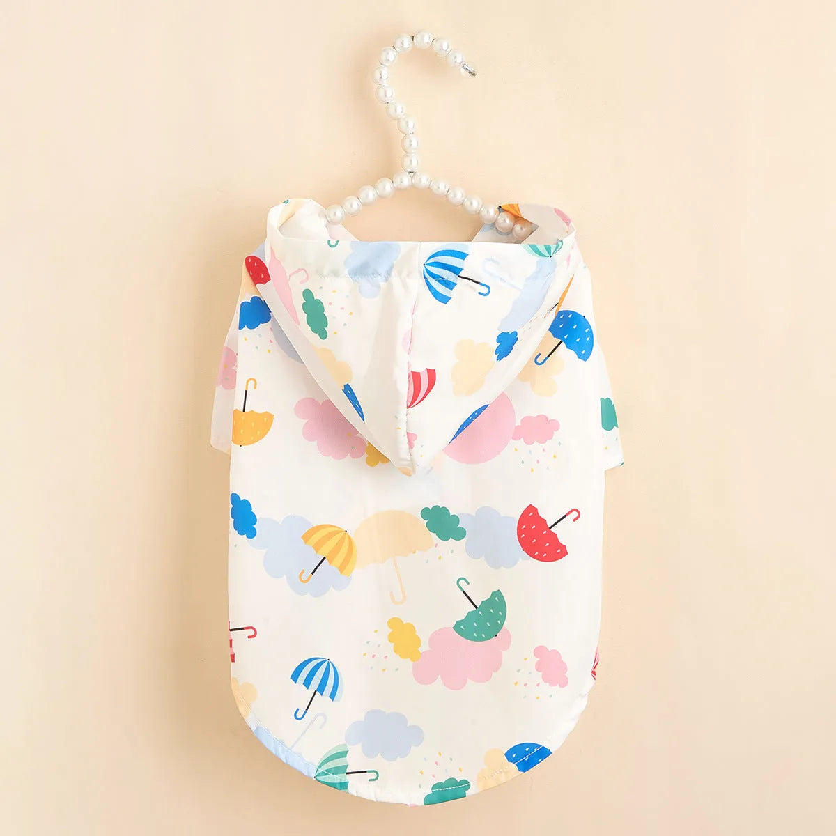 Cartoon umbrella pattern polyester pet raincoat for dogs and cats in sizes XS to XL