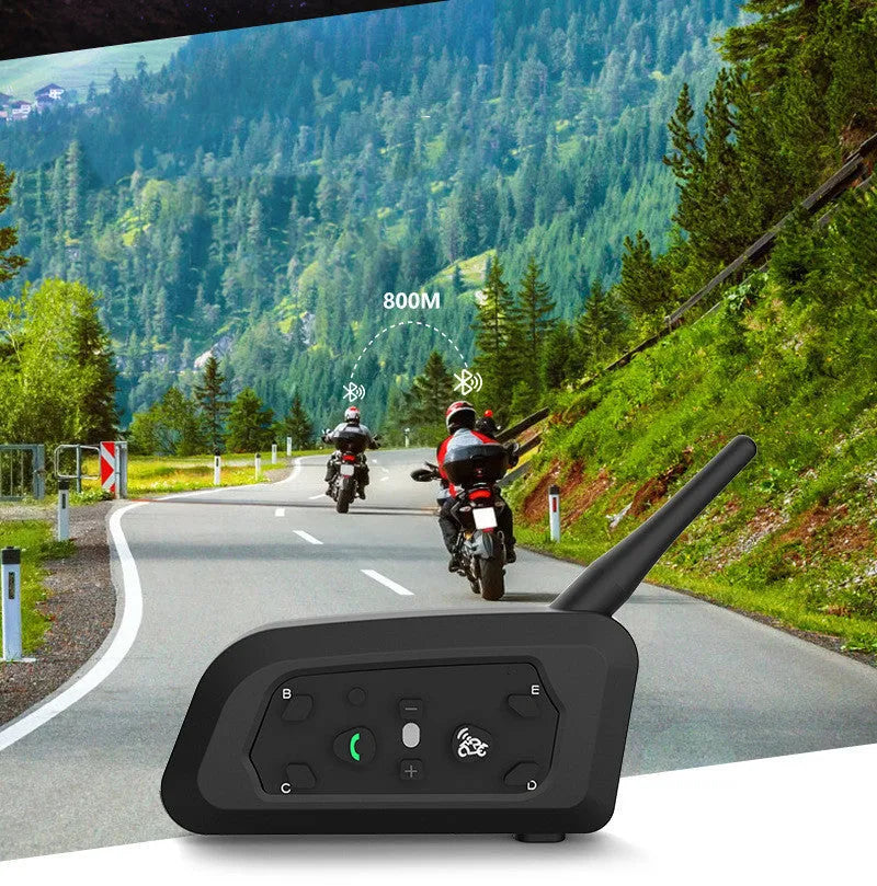 All Five Motorcycle Helmet Bluetooth Intercom V6pro unit with mounting clip and charging cable