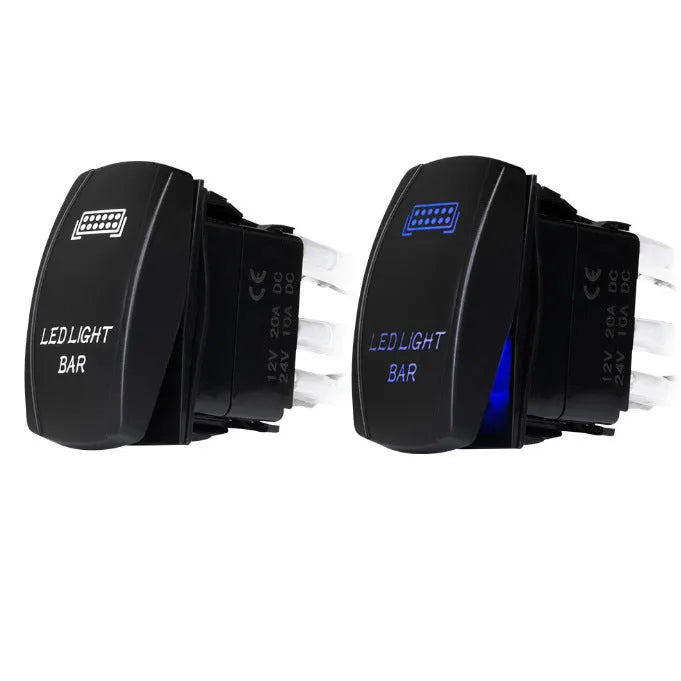 Black off-road LED spotlight cable set with 2-metre harness and integrated switch for vehicle modifications
