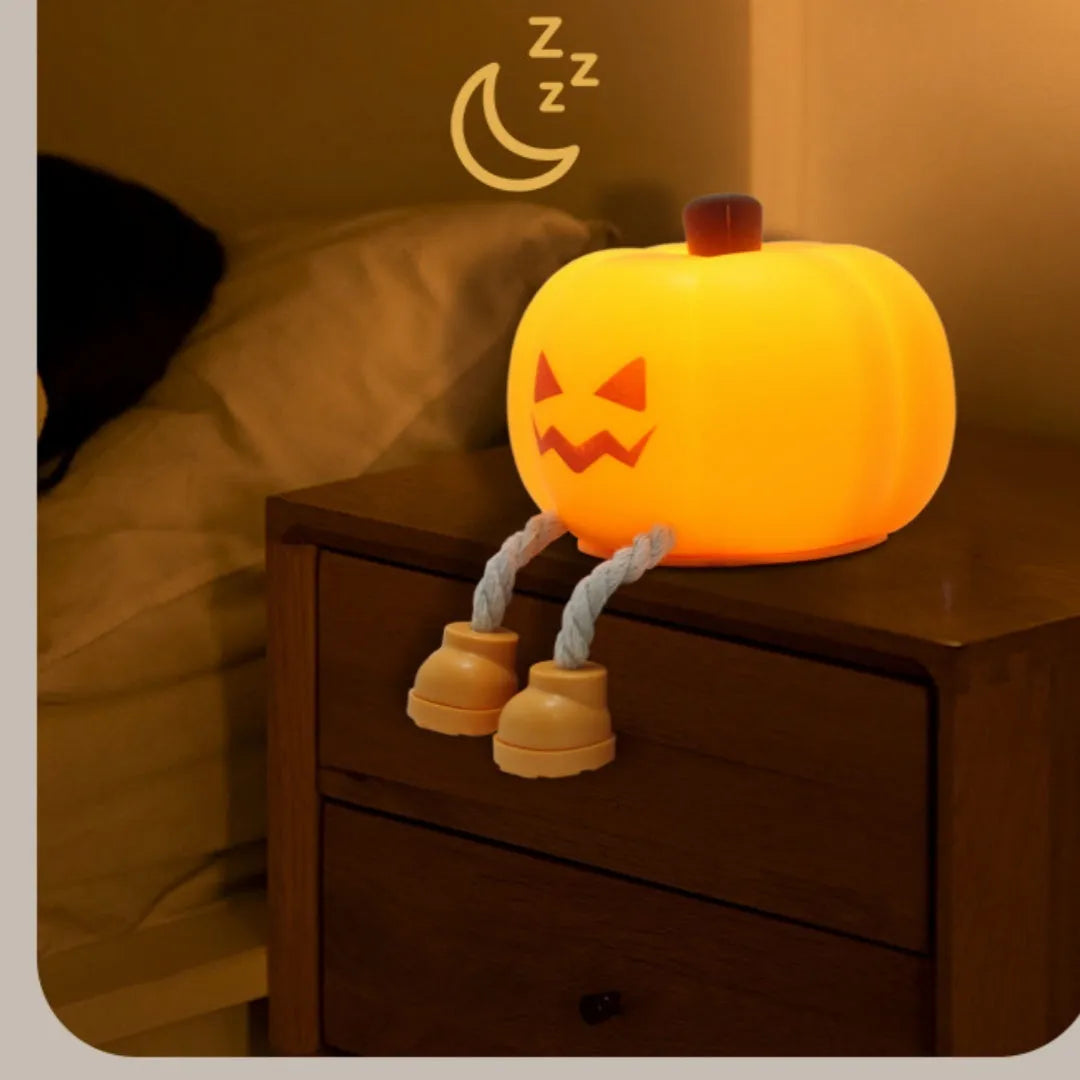 Geometric stereo Halloween pumpkin lamp with cartoon style and horror pumpkin night light effect