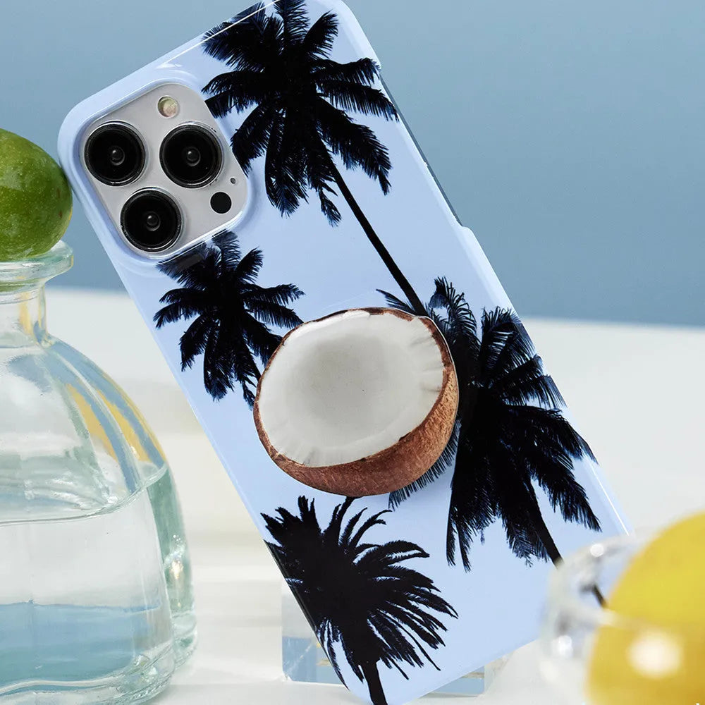 Original Summer Coconut TPU protective phone case for iPhone, shown in bracket combination style.