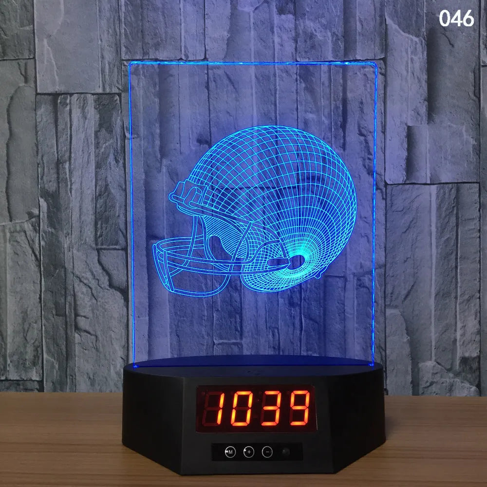 3D blue dolphin LED table night light with remote control on wooden surface