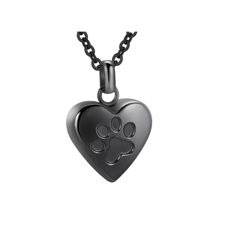 Openable heart-shaped titanium steel cinerary necklace for ashes in silver, gold, or rose gold.