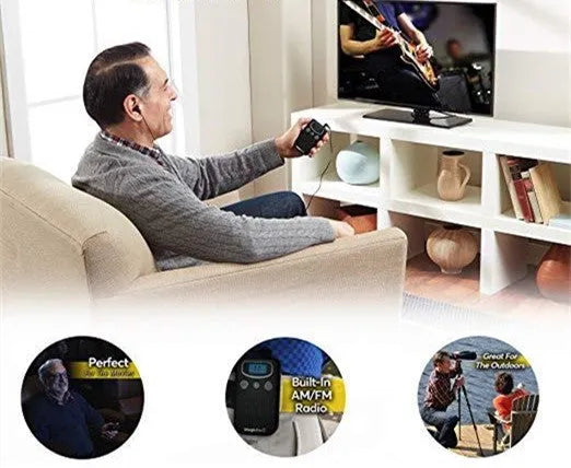 Digital display personal voice enhancer hearing amplifier with background noise reduction in brilliant colour