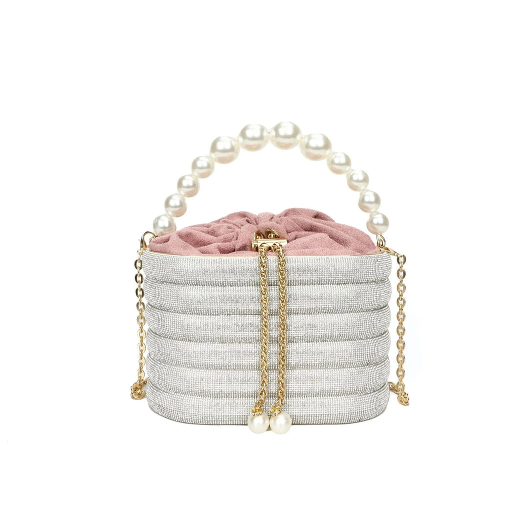 Women's soft PU crossbody bag with beaded decoration in European retro style, showing interior zipper compartment