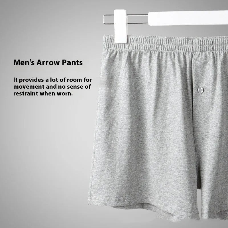 Men's pure cotton boxer shorts in loose fit design with high waistband