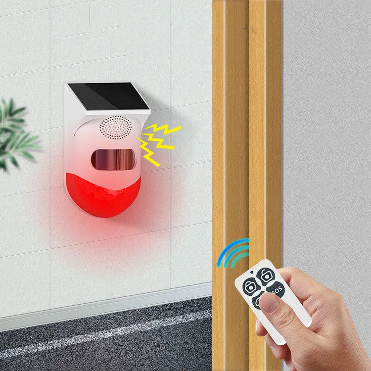 Solar-powered infrared security alarm with GSM and WiFi connectivity for outdoor installation