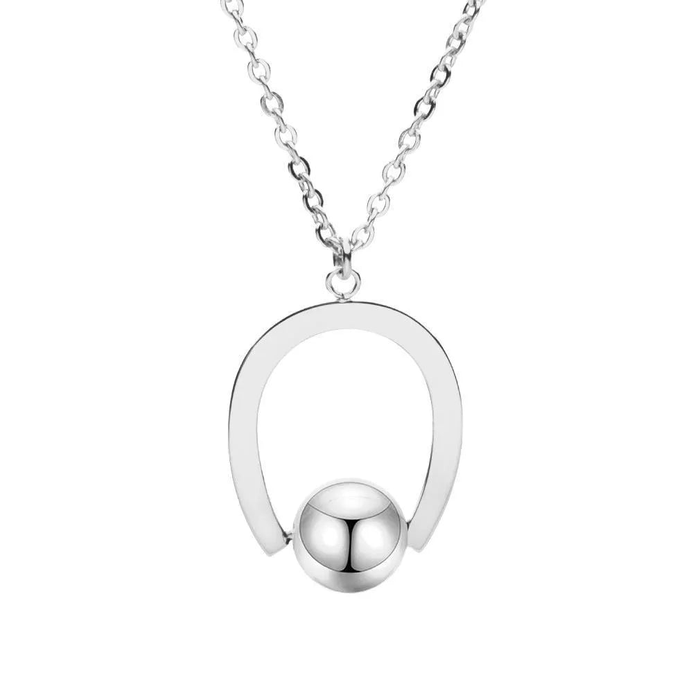 Stainless steel geometric necklace on adjustable 21-50cm cross chain in gold finish