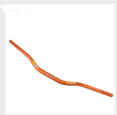 Orange aluminium alloy scrambling motorcycle handlebar showing 28mm diameter clamp area.