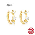 Small round geometric sterling silver stud earrings in gold and silver finishes