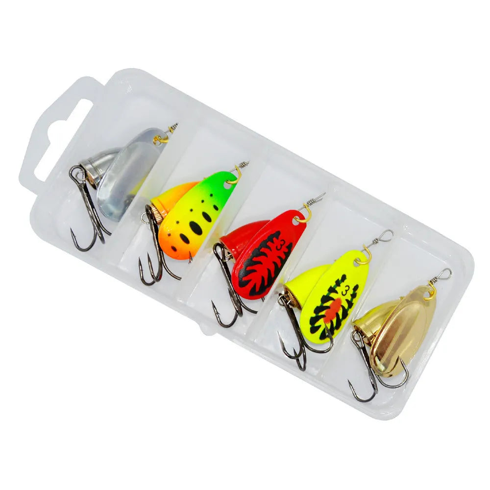 R composite rotating sequins copper bell metal fishing lure in multiple colour options