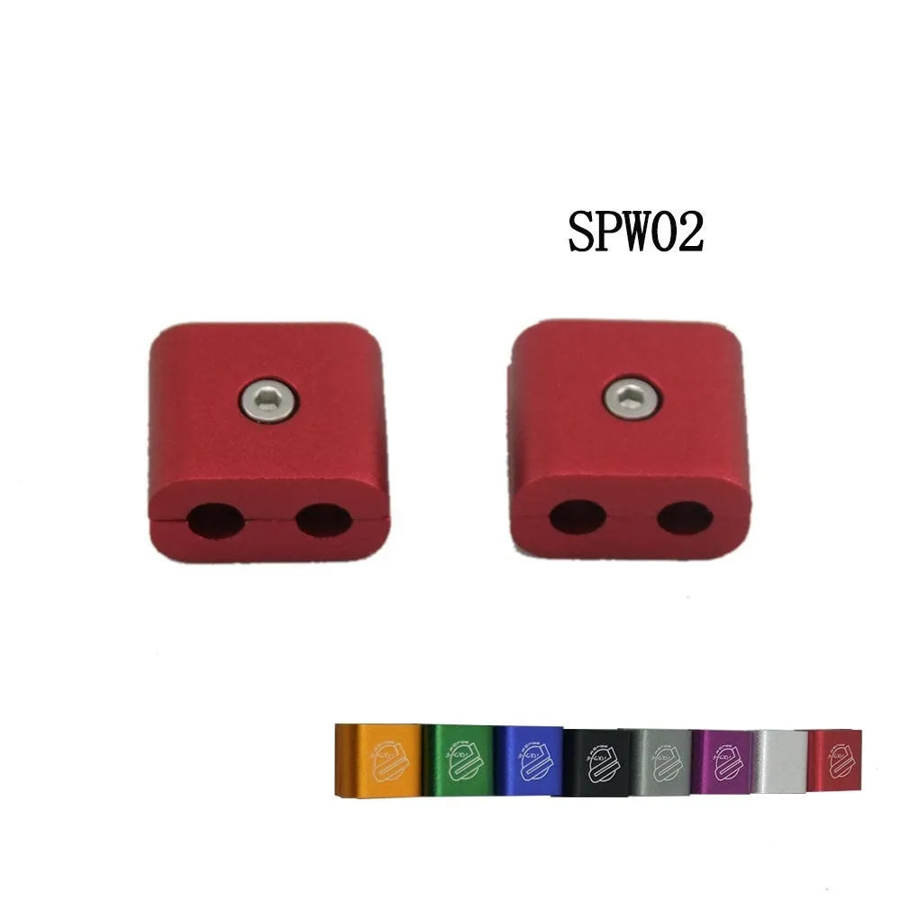 Three-piece metal car modification clamp in six colour options showing 55x30x25mm dimensions