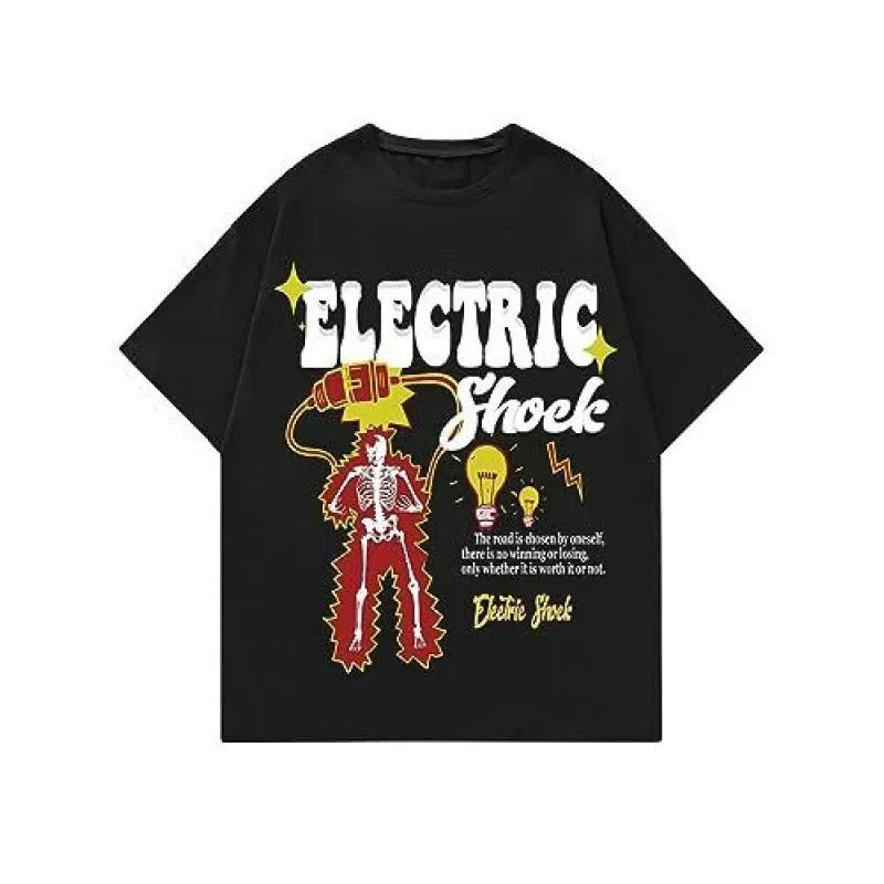 Men's printed streetwear sports t-shirt in polyester flat mop cloth fabric with digital pattern