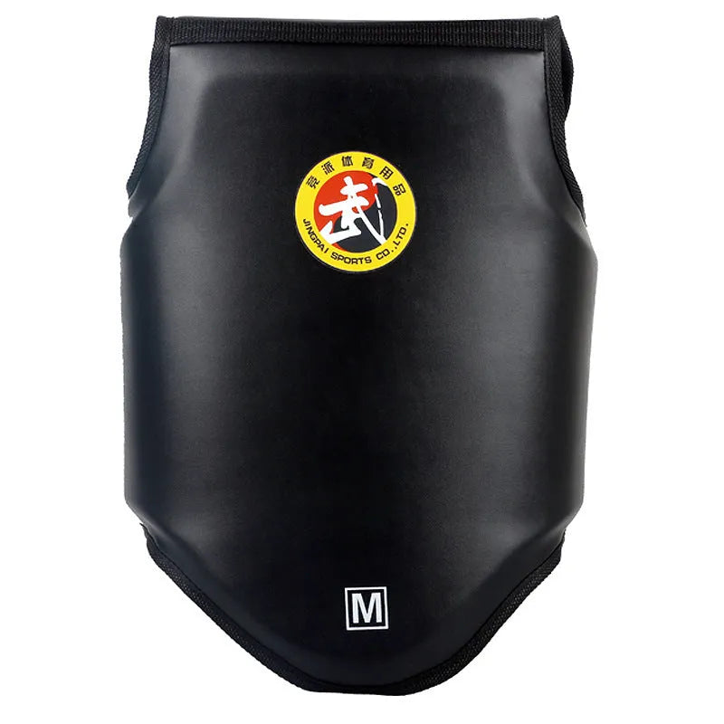 Adult boxing training helmet with integrated chest protector in black, blue or red colours