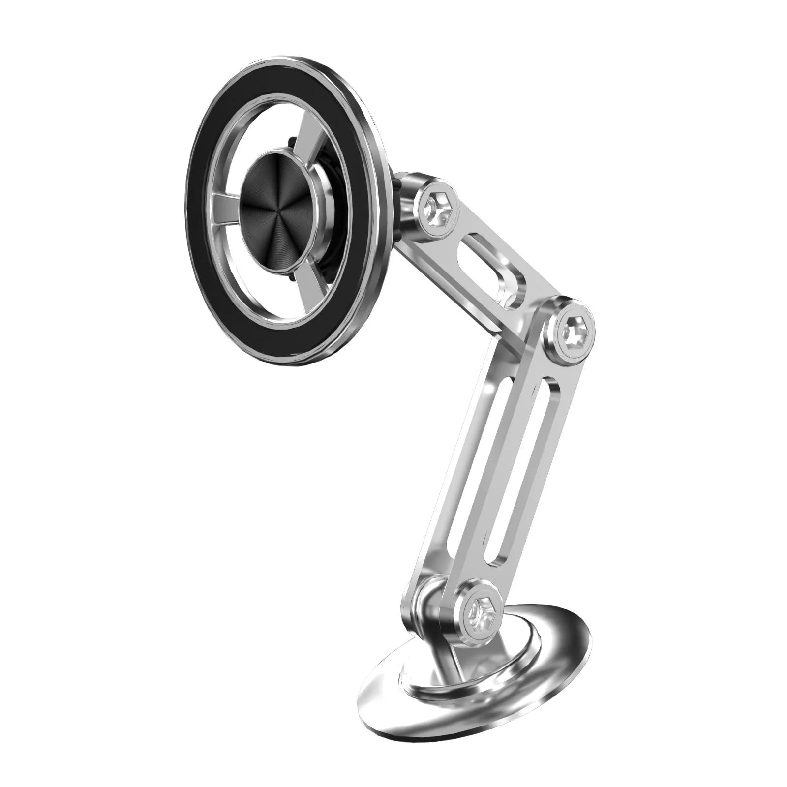 All-metal magnetic car phone holder with magnetic rings and adhesive pads in four colour options