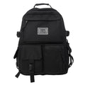 Soft black and white student backpack with laptop compartment and 3D pocket