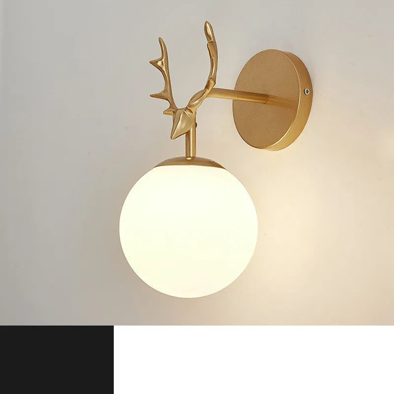 Nordic style round glass wall lamp with minimalist design and E27 bulb fitting