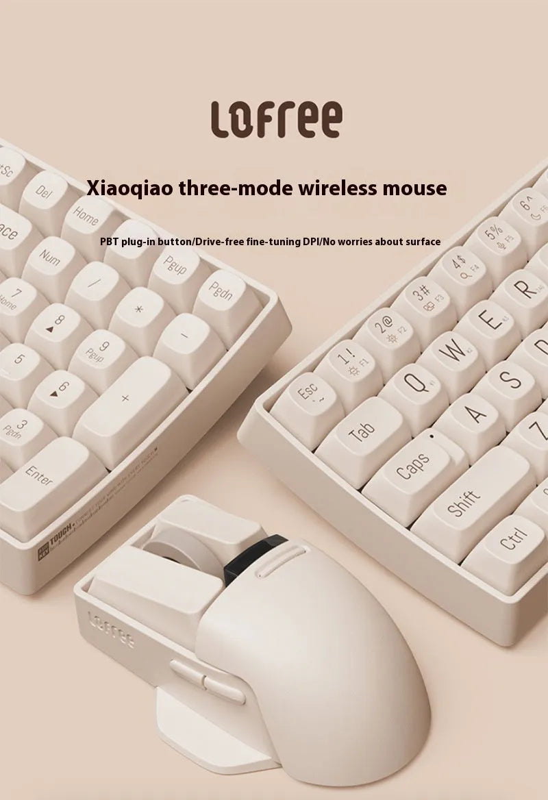 Xiaoqiao wireless computer mouse with 7 buttons and four-way roller in standard 100-120mm ergonomic design