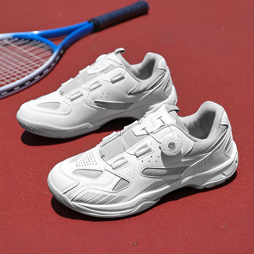 A pair of casual unisex sneakers with a round toe and flat heel, shown in a choice of colours.