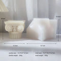 A flexible silicone mould in the shape of an irregular Roman pillar for making candles, chocolate, and crafts.
