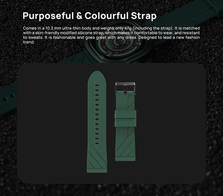 Fashion Bluetooth smart bracelet sports watch with silicone band on a wrist, showing the 1.32-inch screen.