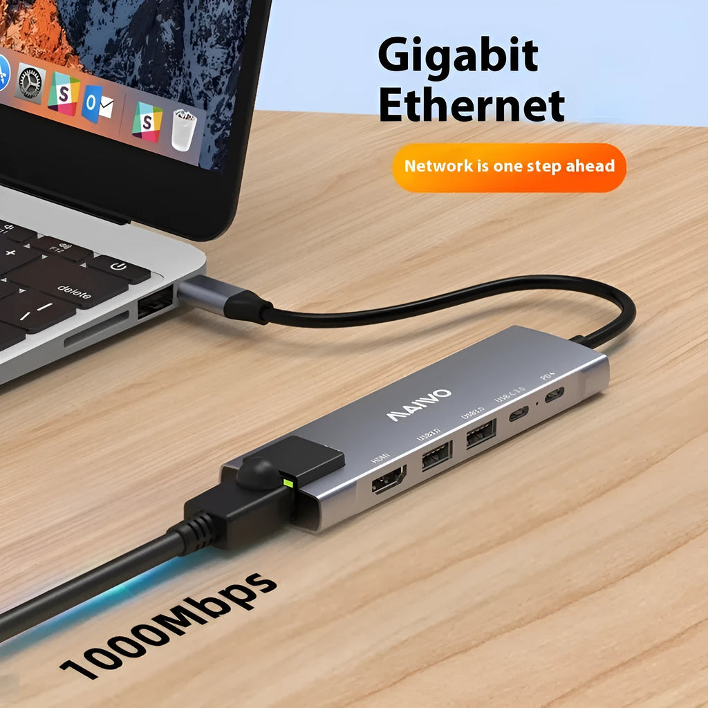 Steam Deck six-in-one docking station with HDMI, Ethernet, and USB ports
