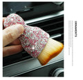 PVC soft brush for car interior dust removal, 10 cm long, in white, pink, or black colour.