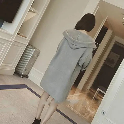 Plus size women's thin coat in cotton with lace detail for spring and autumn wear