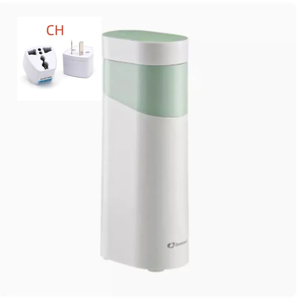 Black portable instant water dispenser with digital display and compact design for desktop use