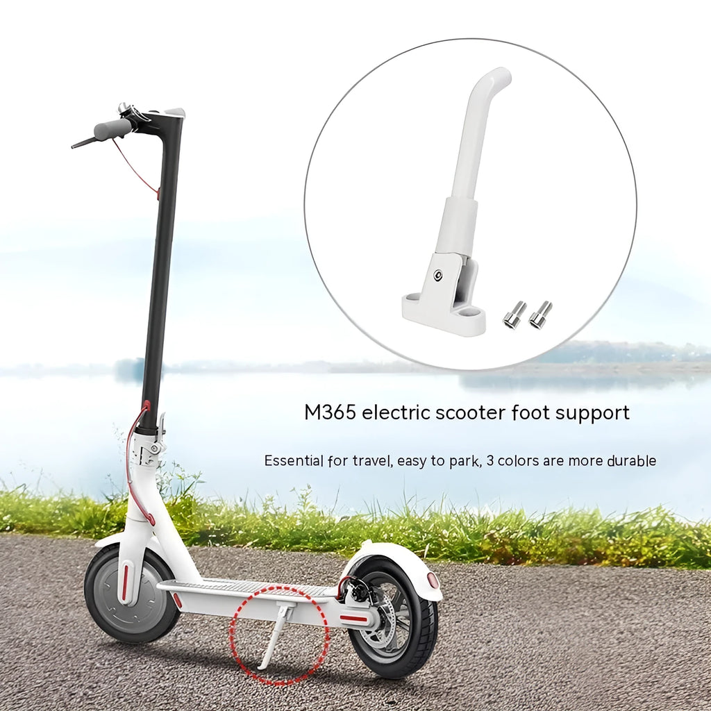 Aluminium alloy electric scooter foot brace replacement kit in black, white, and grey colours with screws and hex wrench