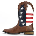 Men's black western cowboy boot with a five-pointed star decoration and round toe.