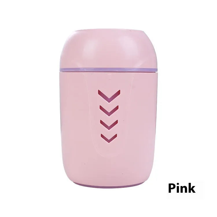 Round white portable air purifier with aromatherapy function for car, home, and office use.