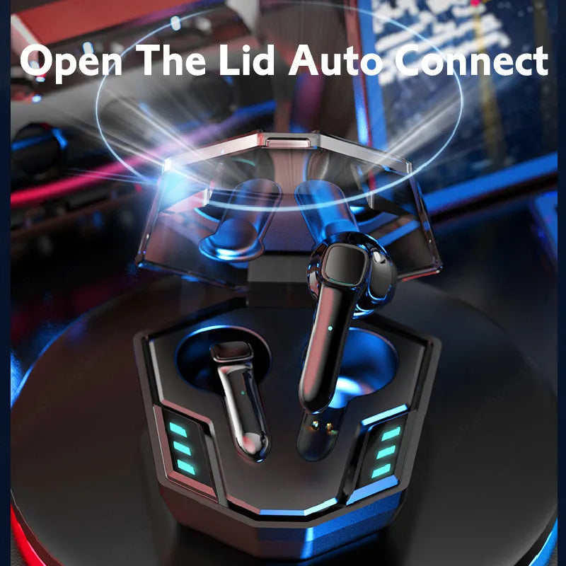Wireless Bluetooth gaming headset with low latency and motion noise reduction features