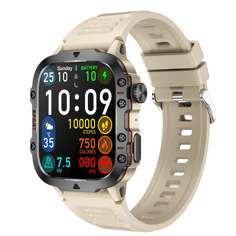 QX11 Smart Bluetooth Watch with TFT touch screen showing fitness tracking functions
