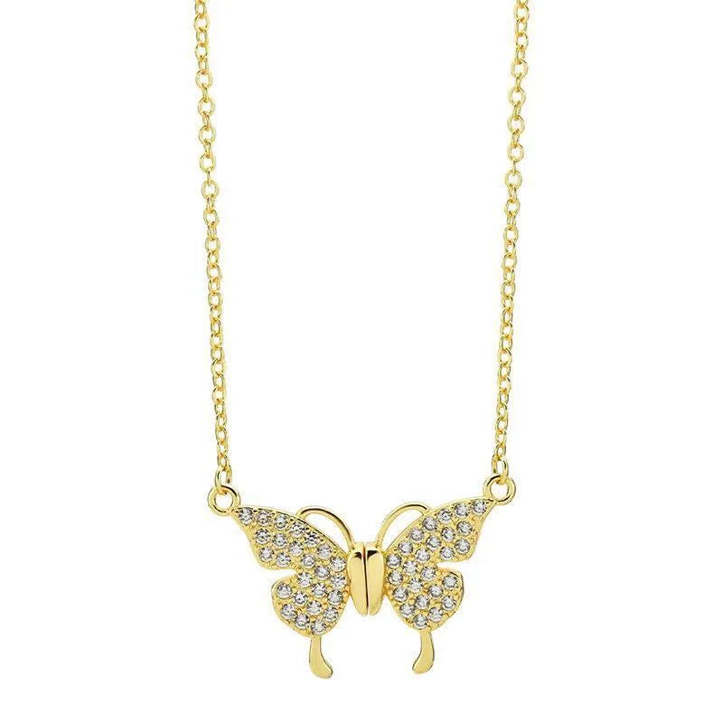 Women's titanium steel clavicle chain necklace with magnetic butterfly clasp in twisted chain style