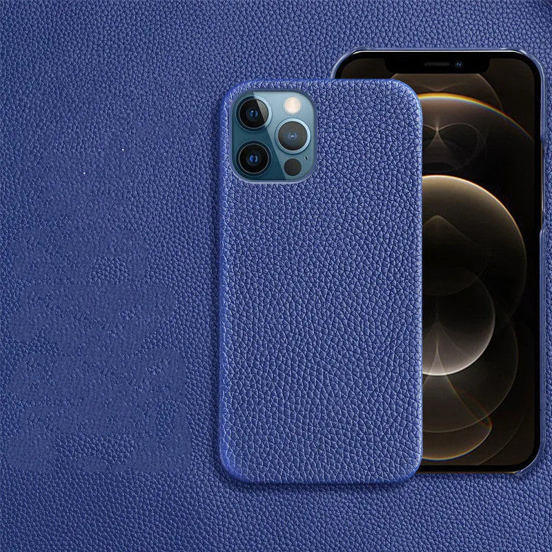 Genuine leather iPhone case with half-frame design in multiple colour options