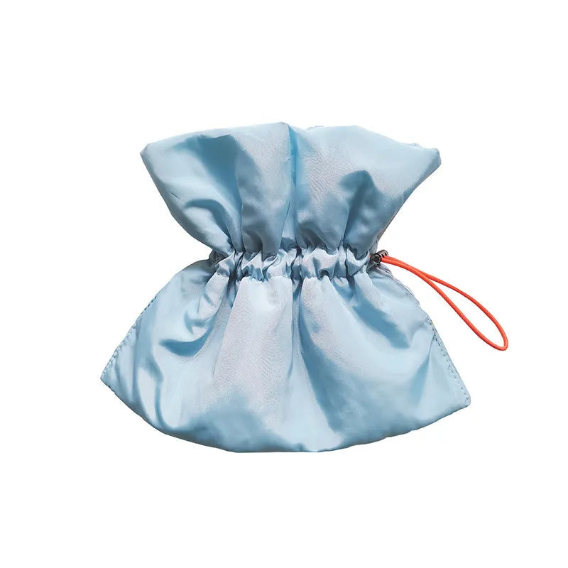 Soft adjustable Elizabethan recovery collar for cats in blue, shown on a cat to prevent licking.