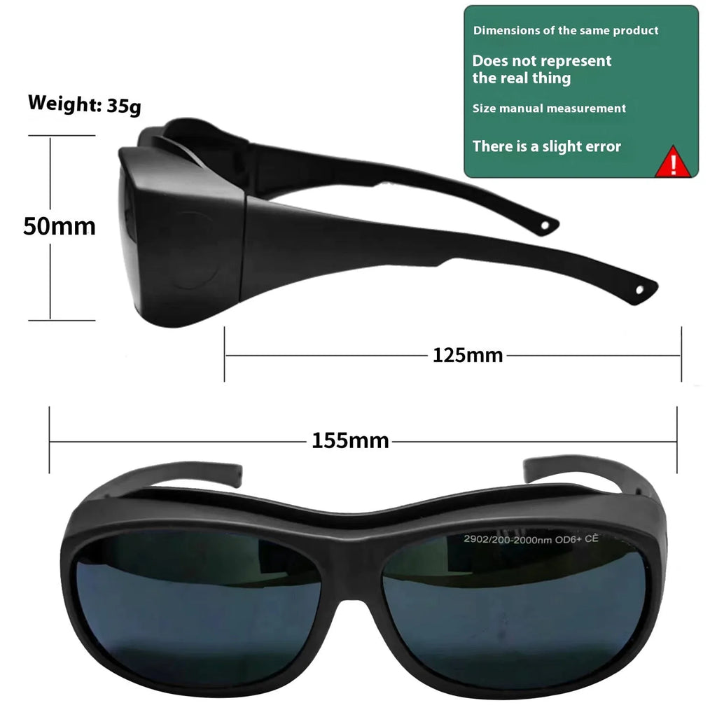 Laser protection safety goggles for welding and photon skin rejuvenation applications